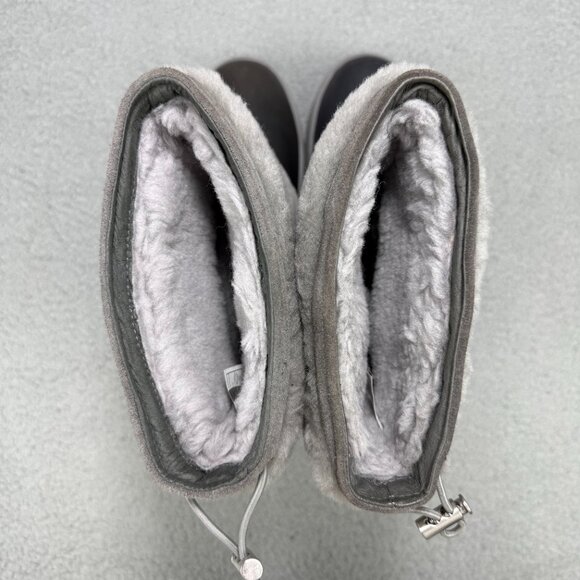 UGG Boots Womens 8 Shoes Metal Grey Reykir Waterproof Shearling Winter Booties - Picture 6 of 11